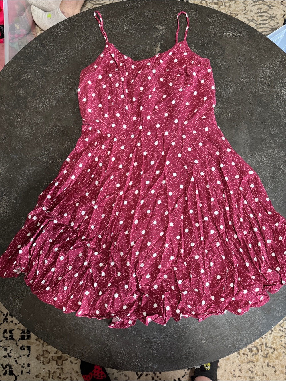 Old Navy Berry Polka Dot Smocked Sundress